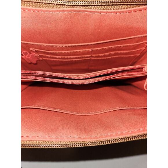 Fossil Patchwork Handbag Bag Leather Canvas Multicolor 10.5x10 - Picture 12 of 13